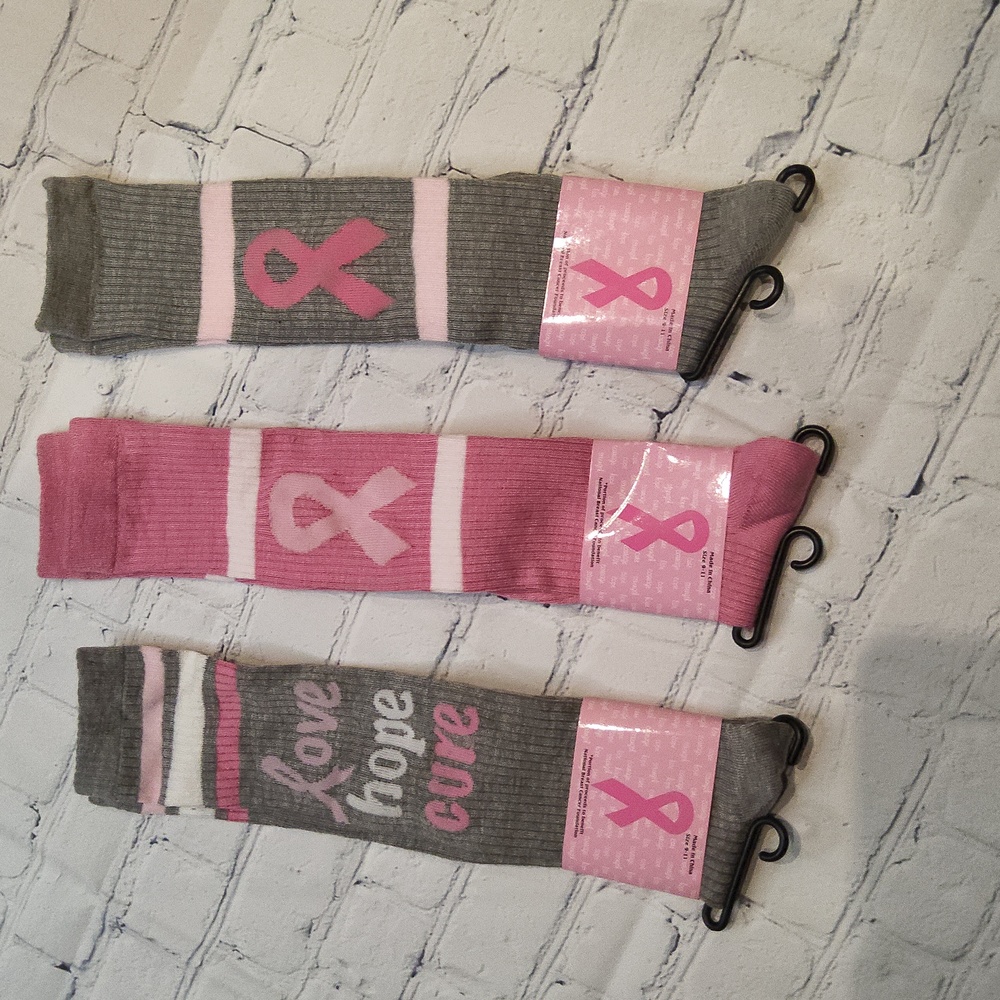 Breast cancer awareness socks sock bundle pink ribbon